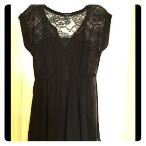 Black dress with lace shoulders