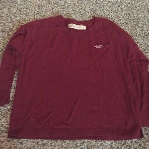 red 3/4 sleeve sweater