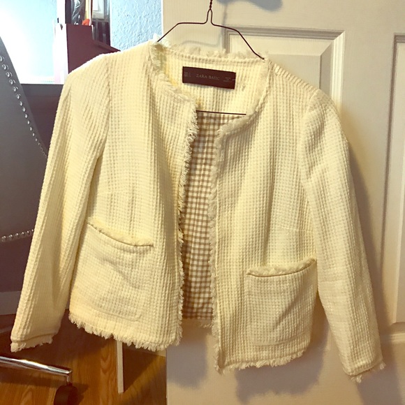 zara cream tweed jacket