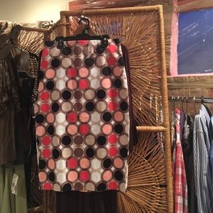 Polka dot skirt zipper back cotton/ spandex