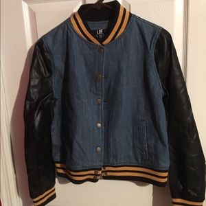 Lue Varsity Jacket with Leather sleeves