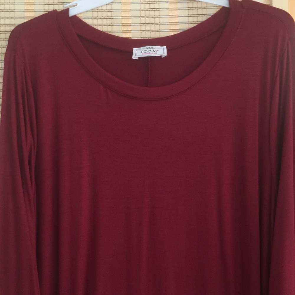 Host Pick 2/14! ❤️ Burgundy Pocket Dress - Picture 3 of 4