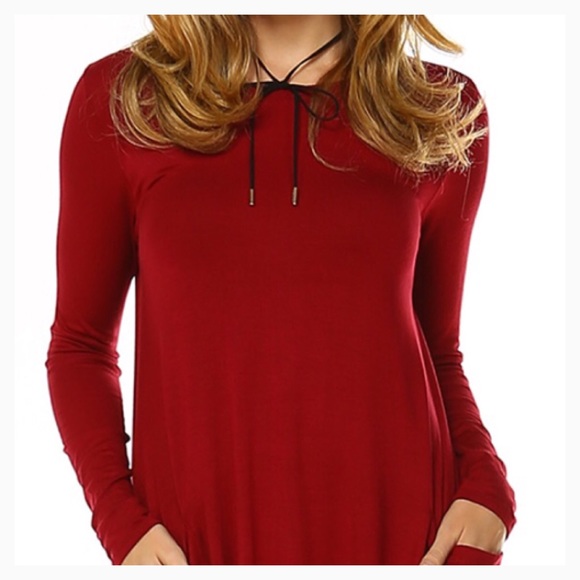 Host Pick 2/14! ❤️ Burgundy Pocket Dress - Picture 2 of 4