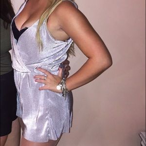 Silver Metallic Romper