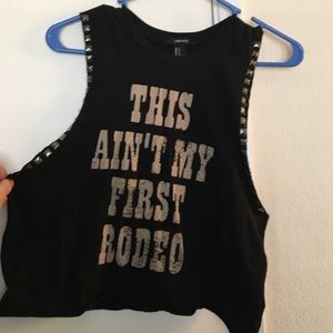 This ain't my first rodeo crop tank top