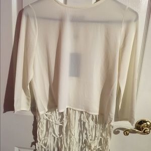 brand new Fashion Union Fringe open back blouse