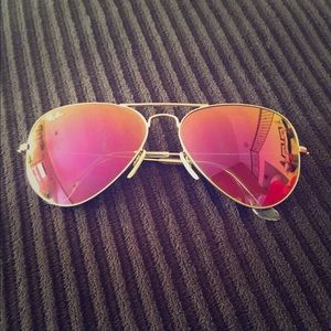 Authentic pink mirror Raybans