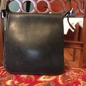 Vintage Coach black leather hobo