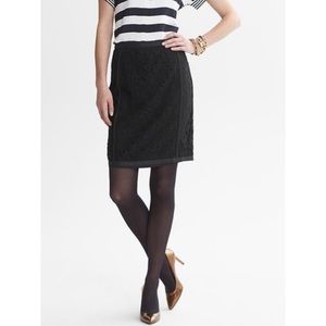 Black lace Banana Republic pencil skirt