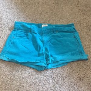 Bright blue corduroy shorts