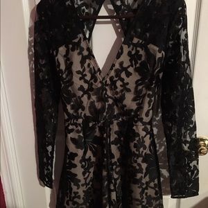 Lovers and Friends long sleeve lace shorts romper