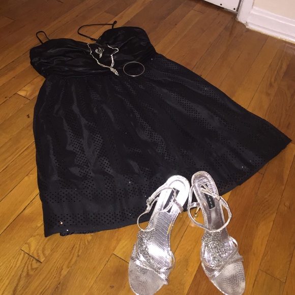 Black, sparkly cocktail dress