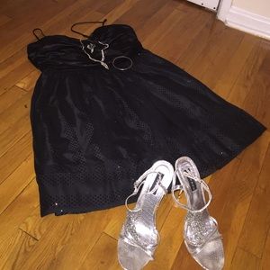 Black, sparkly cocktail dress
