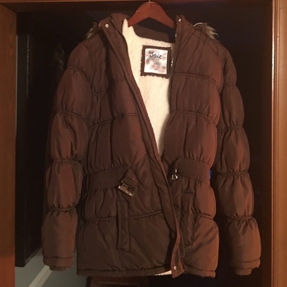 Girls Justice Down Jacket; Size 20 Chocolate Brown