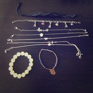 Bracelet and ankle bracelets bundle