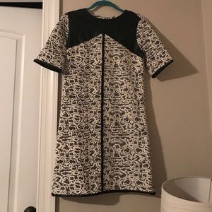 Cato black leather and white dress