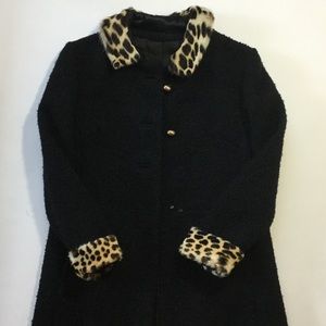 Vintage fur and wool boucle handmade coat