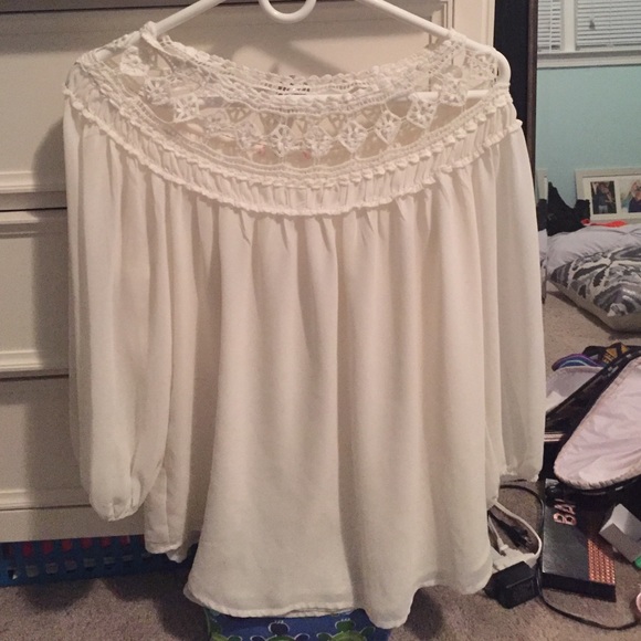White shoulder blouse