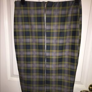 front zip plaid knee length skirt from Missguided
