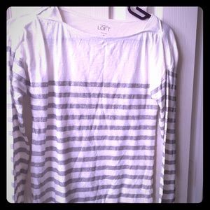 Ann Taylor Loft Sliver Striped Tee