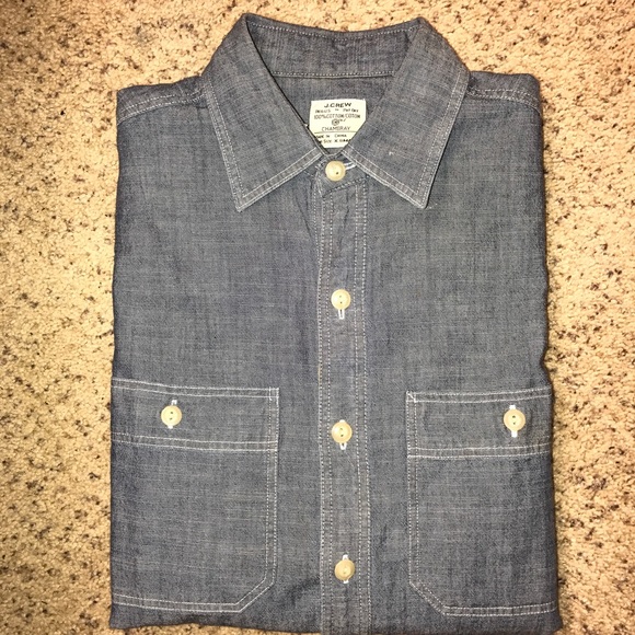 J. Crew Other - J. Crew Factory Men's Chambray Short Sleeved Shirt