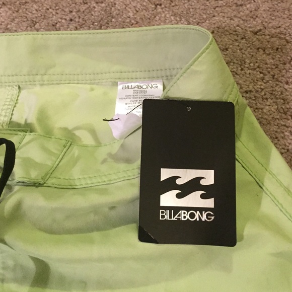 Brand new lime green billabong board shorts