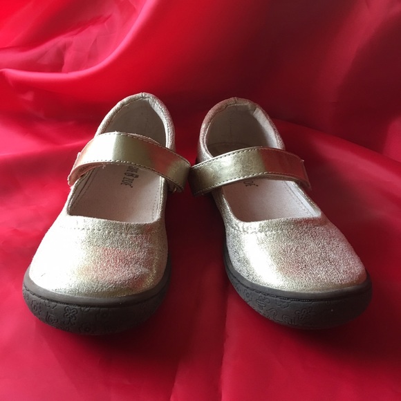 Gold Mary Janes with Velcro