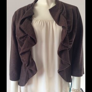 Tabitha for Anthropologie Ruffle Front Jacket 8