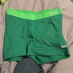 Green Nike Compression shorts