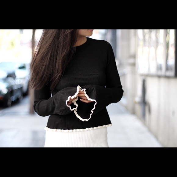 Zara flare sleeve knit top