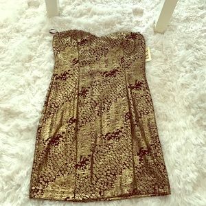 Gold cocktail dress