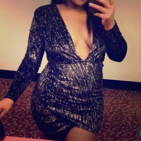 Black dress with silver glitter