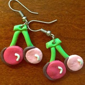 Pink Cherry Earrings