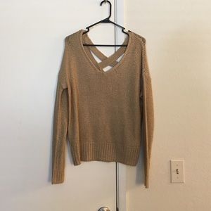 Cross back sweater
