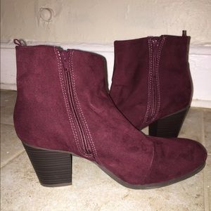 red ankle boots