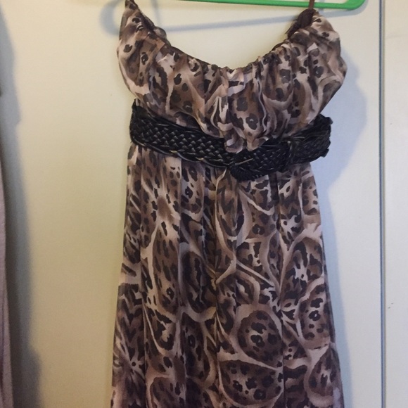 Charlottes russe- leopard flower print maxi dress