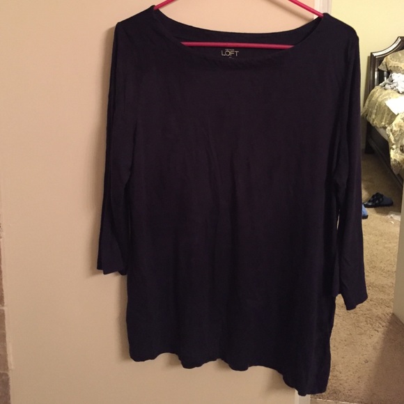 Navy boat neck tee from LOFT