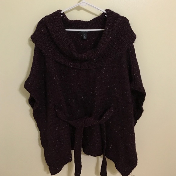 Burgundy Poncho Sweater