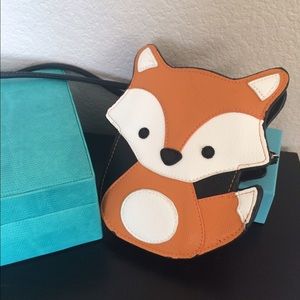 Baby Fox Embroidered Faux Leather Cross Body Bag