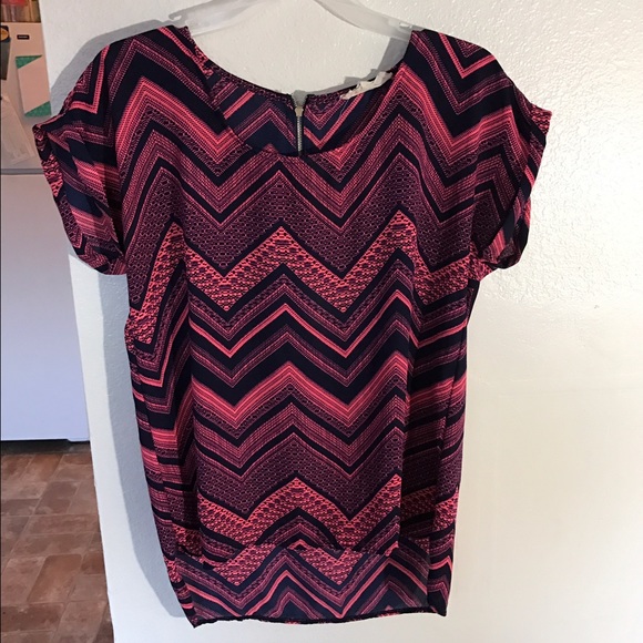 Chevron chiffon top