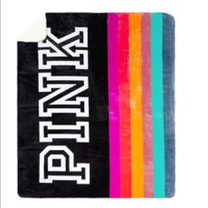 Victoria secret pink plush Sherpa blanket