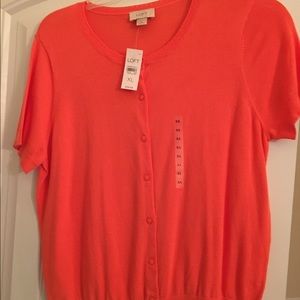 LOFT - Short sleeve crew neck cardigan