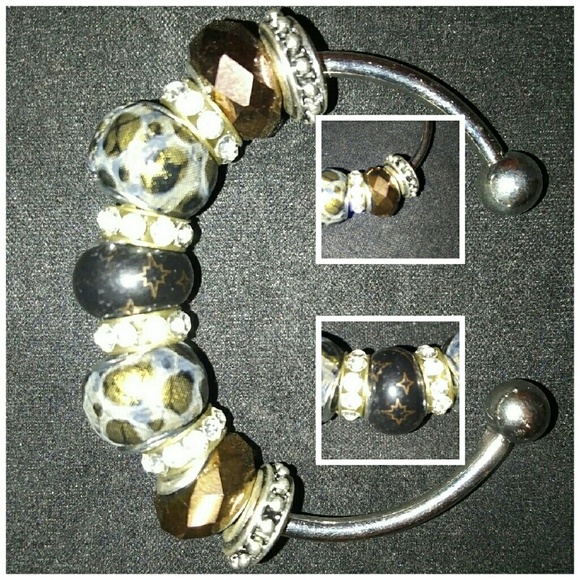 Stunning Stars Murano bead cuff bracelet