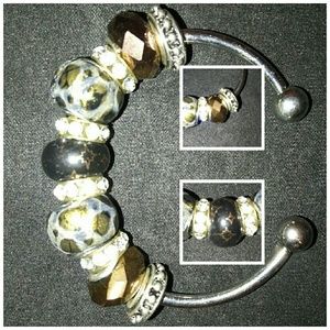 Stunning Stars Murano bead cuff bracelet