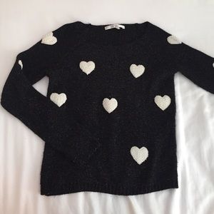 LC Lauren Conrad black and white heart sweater