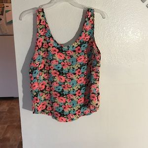 Floral chiffon tank top