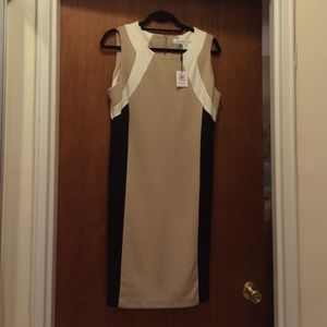Calvin Klein Color Block Sheath Dress Sz 10 w tags