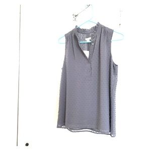 JCrew Swiss dot sleeveless pullover blouse