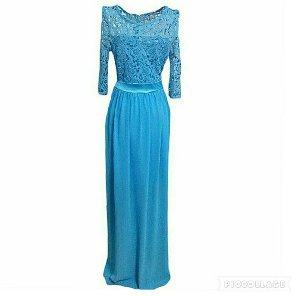 FLORAL LACE CHIFFON BRIDESMAID DRESS - Picture 4 of 4