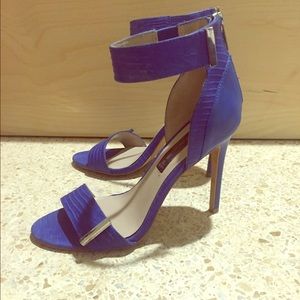 Blue leather strappy sandal